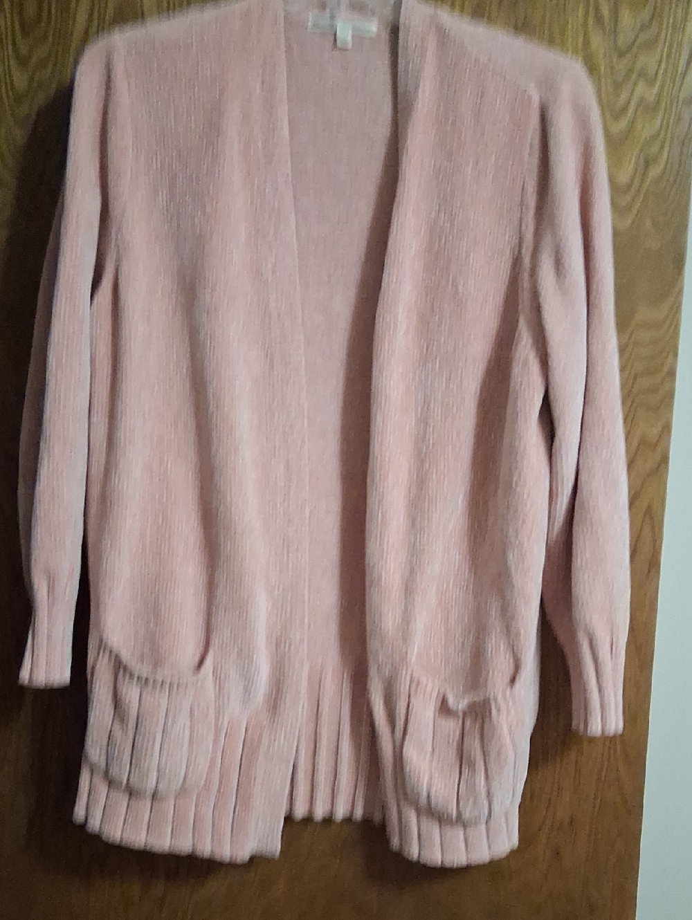 Seven7 Blush Pink Open Cardigan with Front Pockets